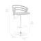 Armen Living Adele Adjustable Height Swivel Gray Faux Leather and Walnut Wood Bar Stool with Chrome Base LCADSWBAGRWA - alternate 3